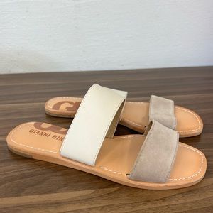 Gianni Bini Double Strap Leather Sandals, 7.5